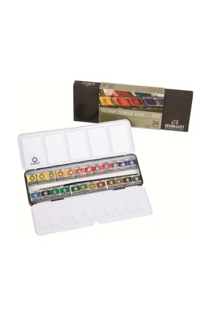 CAJA METALICA 24 PASTILLAS ACUARELA REMBRANT Moderno