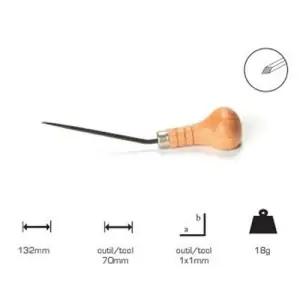 Buril cuadrado lama larga 1 x 1 mm, mango champinon Precio Económico