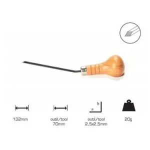 Oferta Especial Buril cuadrado lama larga 2.5 x 2.5 mm, mango champinon