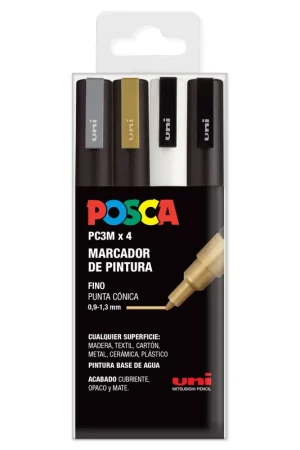 Liquidación ROTULADORES POSCA 4 UDS PC3M BASICO GSWB