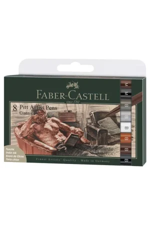 Compra Hoy ROTULADORES FABER CASTELL 8 UDS PITT ARTIST PEN CLASSIS