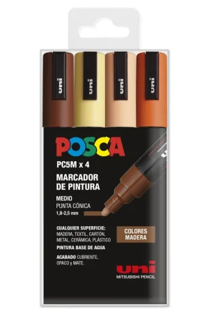 ROTULADORES POSCA 4 UDS PC5M MADERA Venta Final