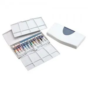 Liquidación Caja acuarelas Winsor and Newton Cotman, 12 tubos 8 ml. y pincel
