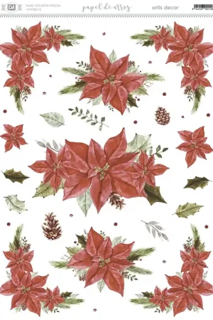 PAPEL DE ARROZ FLOR DE PASCUA Envío Exprés