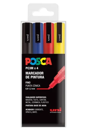 Súper Precio ROTULADORES POSCA 4 UDS PC3M BASICO