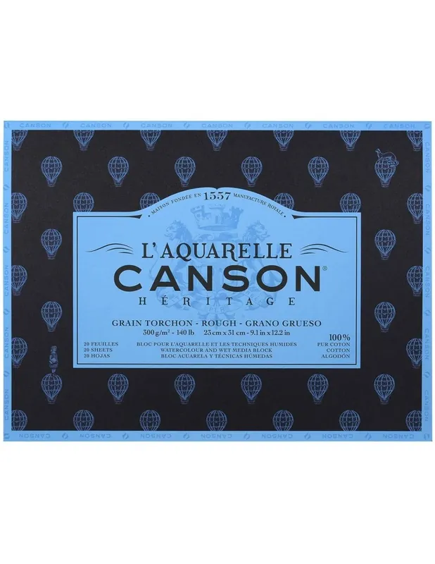 BLOC DIBUJO ACUARELA CANSON 20HJ HERITAGE 23X31 300GR GG Precio De Fábrica