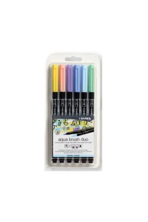 Oferta Flash ROTULADORES LYRA 6 UDS GRISES PASTEL AQUA BRUSH ESTUCHE