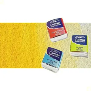 Auténtico Acuarela Cotman Winsor & Newton 1/2 godet color amarillo de cadmio pálido (W119)