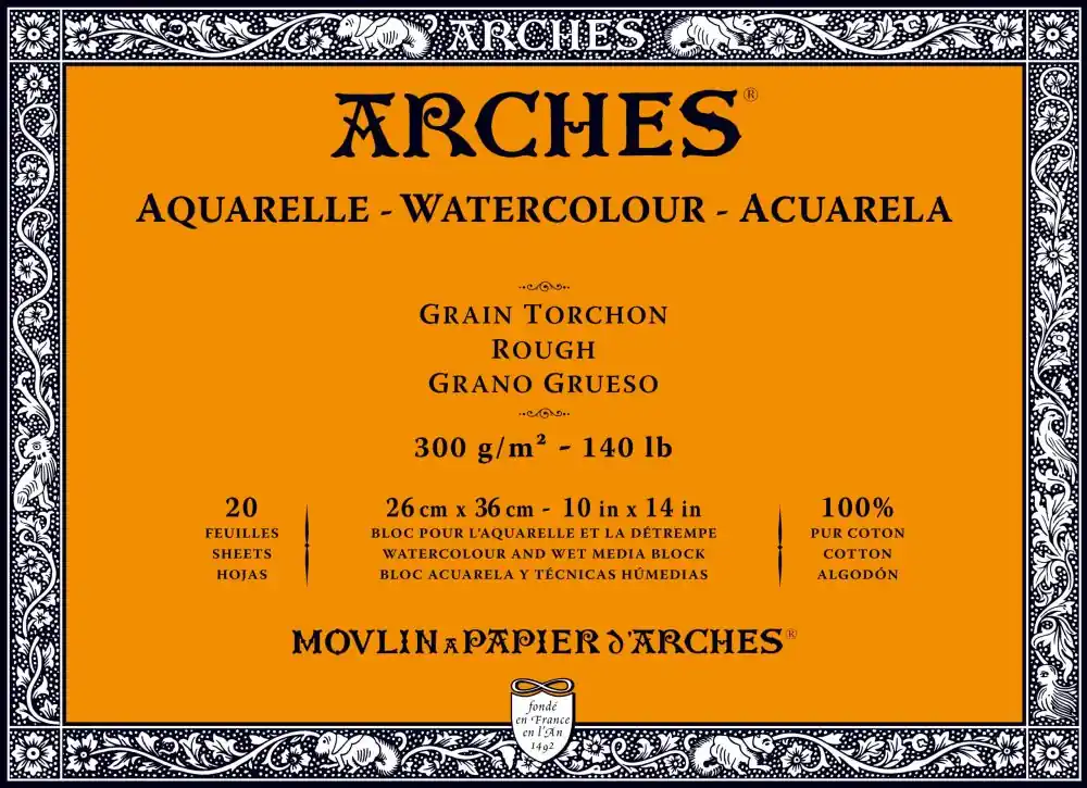 Compra Ahora BLOC ARCHES ACUARELA 26×36, 300GR/M2