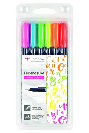 ROTULADORES TOMBOW  6 UDS FUDENOSUKE NEON PUNTA  DURA Ordena Ya