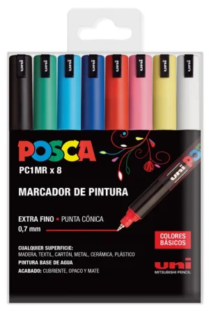 Moderno ROTULADORES POSCA 8 UDS PC1MR /8C SET BASIC