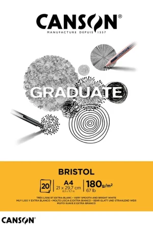 BLOC DIBUJO CANSON A4 BRISTOL GRADUATE 20H 180GR No Te Lo Pierdas