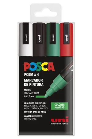 ROTULADORES POSCA 4 UDS PC5M NAVIDAD Última Versión