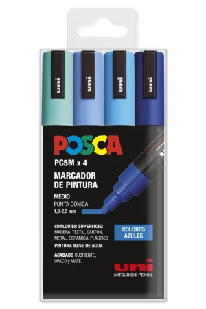 ROTULADORES POSCA 4 UDS PC5M AZULES Popular