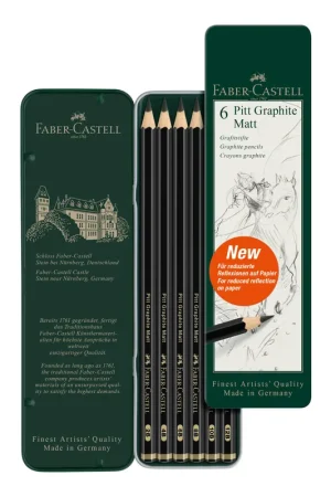 Envío Inmediato LAPICES FABER CASTELL 6 UDS PITT GRAFITO MATE