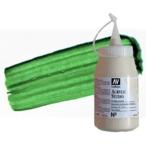 Acrílico Vallejo Studio n. 7 color verde permanente (500 ml) De Moda