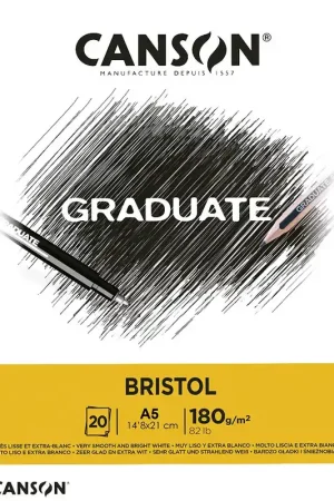 Marca Reconocida BLOC GRADUATE BRISTOL 14,8X21CM. A5 (20HJ.) 180GR. CANSON