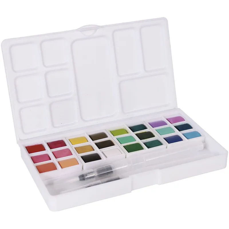 ESTUCHE CON 24 COLORES ACUARELAS, 1/2 GODET, JOURNAL SET Pago Seguro