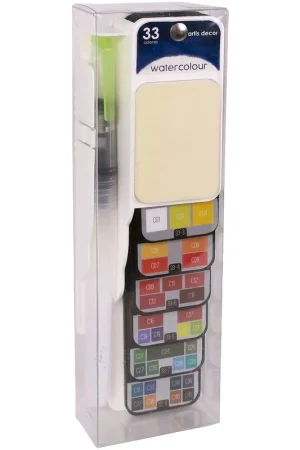 Marca Reconocida PALETA MOD. WAD13 ABANICO 33 COLORES ACUARELAS ARTIS DECOR.