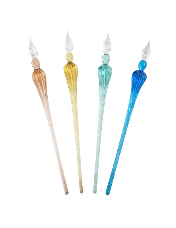 Nuevo Modelo PLUMA CRISTAL RED 18.5CM. AZUL TURQUESA