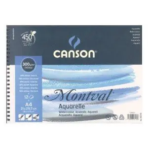 Acuarela Canson Montval 300 gr, 21x29.7, G. Fino, Block 12 h. Mayoreo