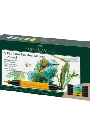 Envío Gratis ROTULADORES FABER CASTELL 5 UDS ANIMAL PITT ARTIST PEN DUAL MARKER