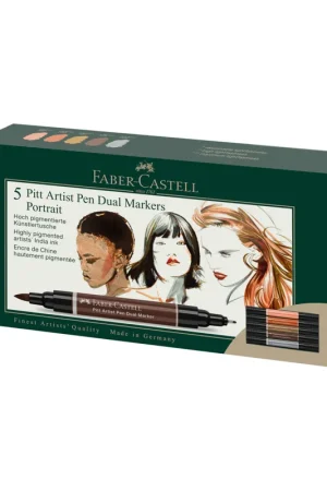 ROTULADORES FABER CASTELL 5 UDS PORTRAIT PITT ARTIST PEN DUAL MARKER Ocasión Especial