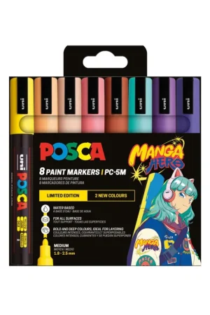 Premium ROTULADORES POSCA 8 UDS PC5M MANGA HERO
