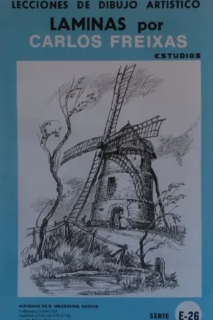 Devolución Gratuita Láminas de dibujo artístico por Carlos Freixas Serie Azul E26 Molinos de viento