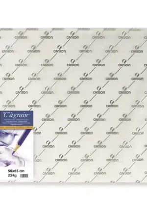 Pack 10 Papeles Dibujo “C” à Grain Blanco Natural Grano Fino Canson 50x65cm 224g/m² Entrega Rápida