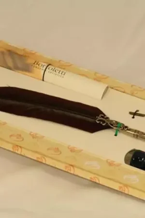 Set de escritura  pluma  oca BURDEOS y plata/niquel Directo De Fábrica