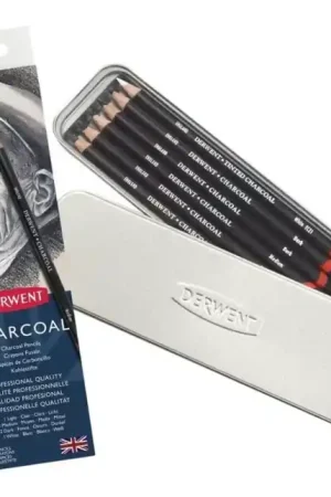 Premium Caja metálica 6 piezas Charcoal Derwent