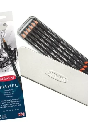 Caja metálica 6 lápices Graphic Derwent Imprescindible (Must-Have)