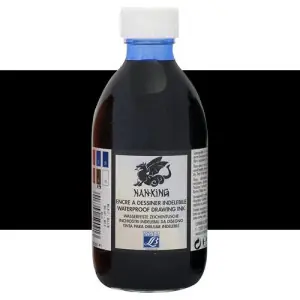 Directo De Fábrica Tinta China Negra Lefranc, frasco 250 ml.