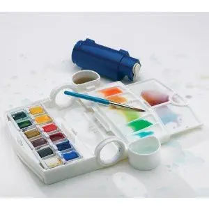 Caja acuarelas campo Winsor and Newton Cotman, 12 1/2 godets y pincel Solo Hoy