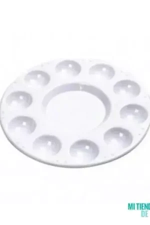 Bestseller Paleta redonda de plástico 10 pocillos para acrílico, acuarela o témpera Art Creation