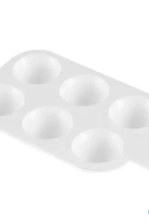 Bestseller Paleta rectangular de plástico 6 pocillos para acrílico, acuarela o témpera