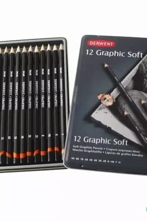 Caja metálica 12 lápices Graphic Soft Derwent Envío Inmediato