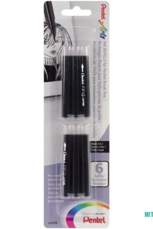 4 recambios negro Pentel Poket Brush Pedido Al Por Mayor