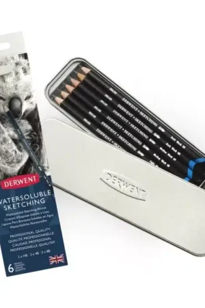 Precio Bajo Caja metálica 6 lápices Watersoluble Sketching Derwent