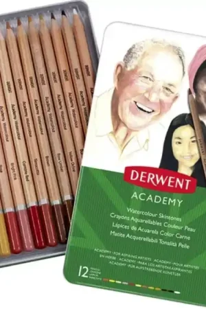 Ordenar Ahora Mismo Caja metálica 12 lápices acuarelables especial Rostros- Academy Derwent