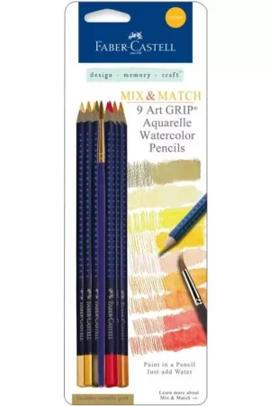 Envío Exprés Set 9 Lápices Amarillos Art Grip 2001 Color Pencils Mix and Match Faber-Castell