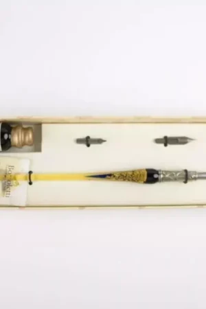 Solo Hoy Set de escritura con pluma de Murano azul y oro Bortoletti