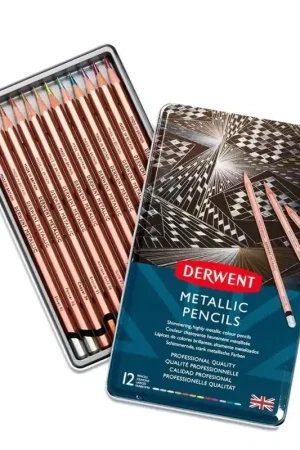 Caja metálica 12 lápices Metallic Academy Derwent Envío Internacional