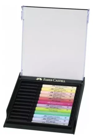 Última Versión Caja 12 rotuladores Pastel Pitt Artist Pen Brush Faber-Castell