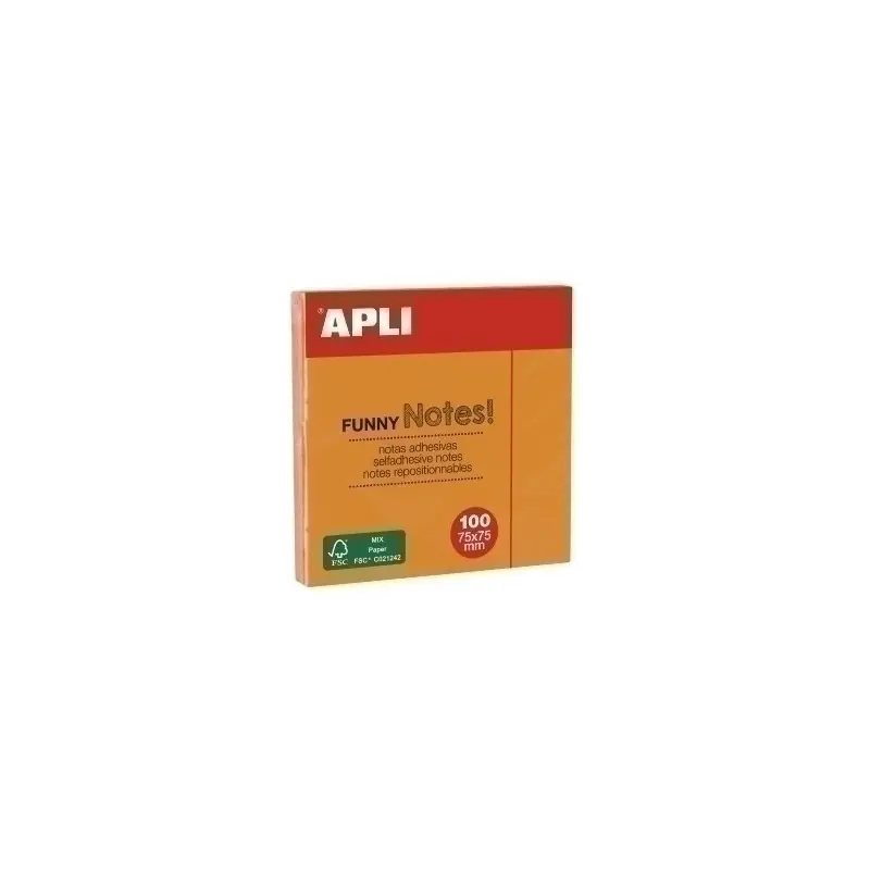 TACO NOTAS APLI 76X76 NARANJA NEON - 26901226/11900 Promoción Exclusiva