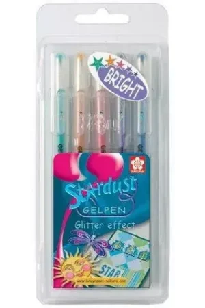 Set de 5 bolígrafos gel efecto glitter Bright Original