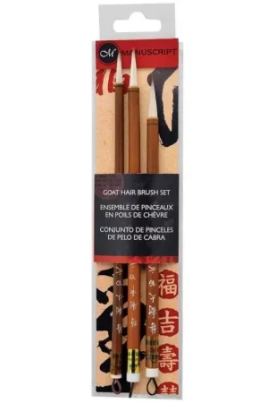 Set de 3 pinceles Pelo de Cabra blanco Manuscript Favorito De Clientes