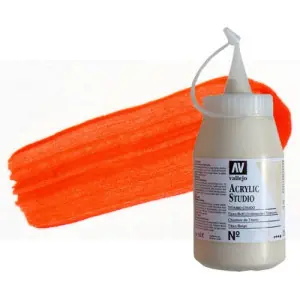 Acrílico Vallejo Studio n. 933 color rojo fluorescente (500 ml) Nuevo Modelo