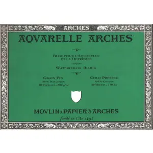 Nueva Colección Acuarela Arches 300 gr, 18x26 cm, G. Fino, bloc 20 h.